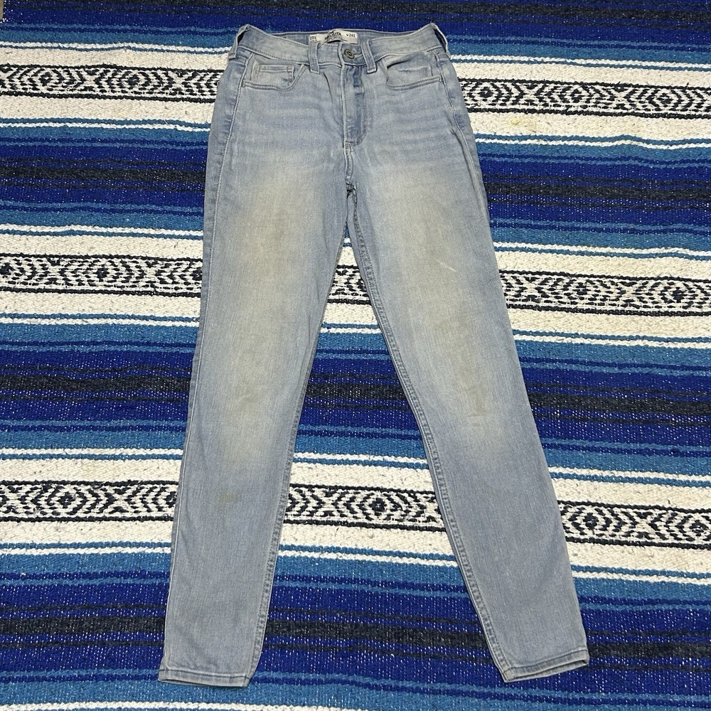 Hollister Womens 00S W24S Curvy High Rise Super Skinny Jeans Light Wash Stretch